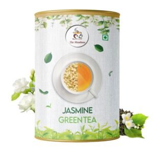 Home The Meadows Jasmine Green Tea - 75g - 75 Cups | Green Tea Leaves Blended with Jasmine for a Floral Infusion